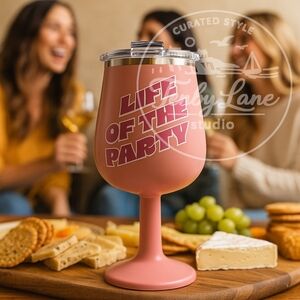 ORCA Vino Pink Life Of The Party 15oz Insulated Stainless Steel Wine Cup w/ Lid